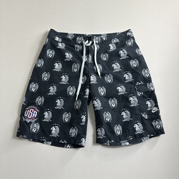 Nike x Mr Cartoon Team USA Swim Trunk Board Short Black/White 387175-010 Size 34 - Picture 1 of 9